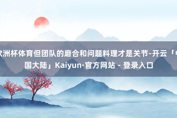 欧洲杯体育但团队的磨合和问题料理才是关节-开云「中国大陆」Kaiyun·官方网站 - 登录入口