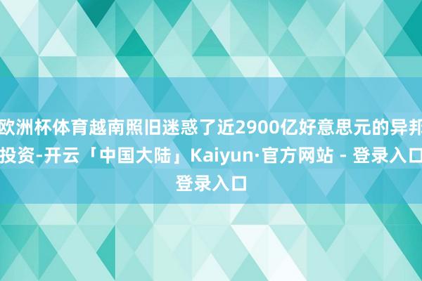 欧洲杯体育越南照旧迷惑了近2900亿好意思元的异邦投资-开云「中国大陆」Kaiyun·官方网站 - 登录入口